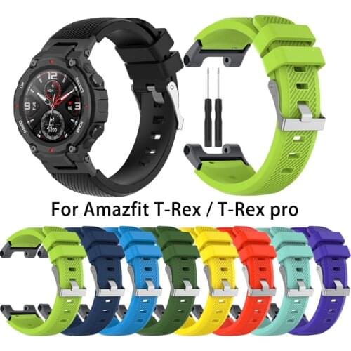 Soft Silicone Watch Strap For Xiaomi Huami Amazfit t rex pro Smart Watch Band Wristband Correa For Amazfit T-Rex t rex Strap