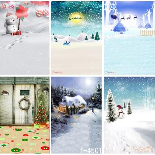 Christmas Theme Photography Background Snowman Christmas tree Children Portrait Backdrops For Photo Studio Props 21514 AF-38