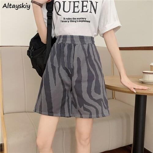 Shorts Women Loose Cozy Casual All-match Elastic Waist High Street Fashion Mujer Summer Hipster Kpop Female Pocket Simple Design