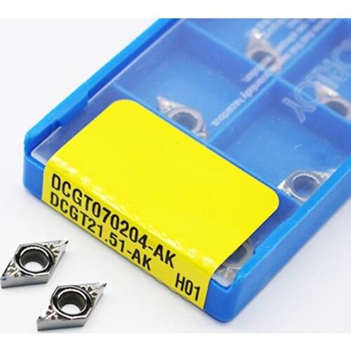 20pcs DCGT070204 AK H01 DCGT 070204 Aluminum cutter blade Insert Cutting Tool turning tool CNC Tools AL +TIN Alloy wood
