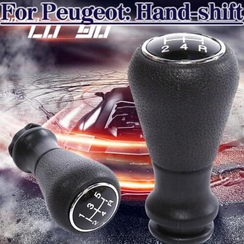 Universal Car Black 5 Speed Gear Stick Shift Knob ABS Manual For Peugeot Hand-shift