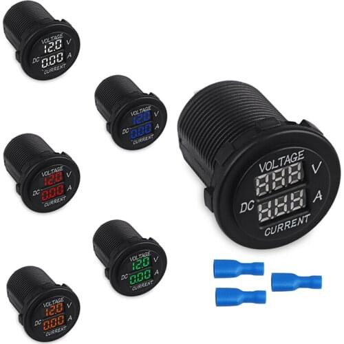 Waterproof Truck Marine Boat Motorcycle 12V-24V LED Voltmeter Gauge Current Tester Ammeter Led Digital Voltmeter Ammeter