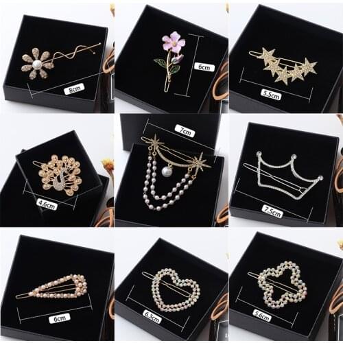 New Fashion Metal Hair Clip Women Shining Crystal Rhinestone Luxury Hairpins Girl Sweet Hairpin Barrettes Hair Accessories Gift