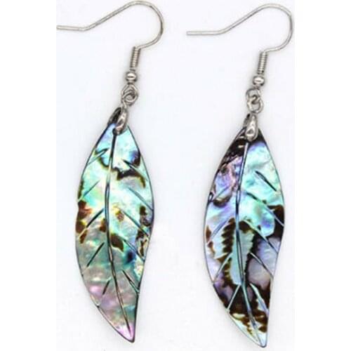 Natural Abalone Shell Silver Dangle Tree Leaf Women Earrings Cultured Luxury Flawless Women Wedding Hook Aurora Accessories