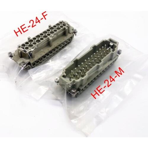 HDC-HE-024 core Heavy-duty Male Connector HE-024-M and Female Connector HE-024-F 16A 500v 24 Pin aviation plug core