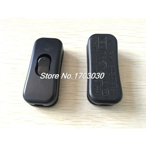 10PCS Single Pole ON OFF Control In Line Cord Switches Black 250V 2A
