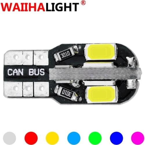 1x T10 W5W Led Car Interior Bulb Canbus Error Free T10 5730 8SMD LED 12V Car Side Wedge Light White Lamp Auto Bulb Car Styling