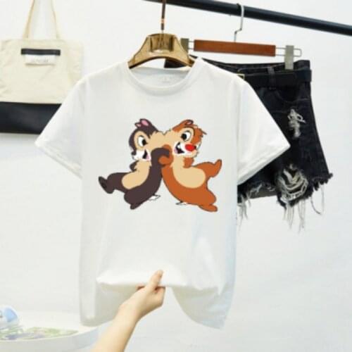 2020 Summer T Shirts Women Streetwear Squirrel Printed Graphic Tees Women 100% Cotton Tops Funny Vintage Casual T-shirts Top