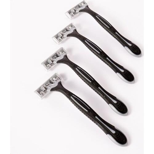 4 pcs/set Men Safety Razor No Electricity Mild Apply Foam Gel Hair Removal Shaver Classic Portable Male Comefortable Shaver Set