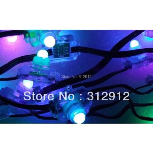 50pcs DC5V input WS2811 LED pixel light,with all black wire,IP68 rated