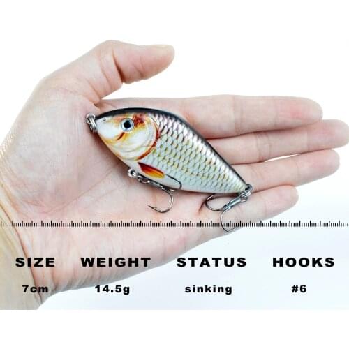 70mm 15.5g Hard Jerkbait Fishing Lures Slow Sinking Tackles Treble Hooks For Pike Perch Pesca Wobbler Rattle Balls Sharp Hooks