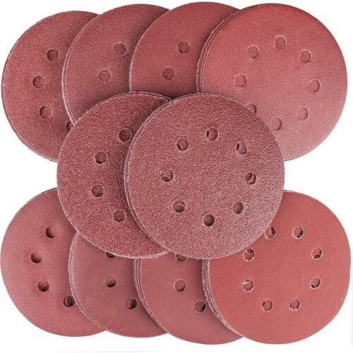 80PCS Sanding Discs Pads, 40 60 80 100 120 150 180 240 320 400 Grits 8-Holes Sandpaper Assorted for Random Orbital Sander