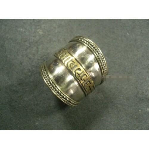 Free shipping > >>> Rnp169 Buddha OM Mantra bold big Yoga brass alloy beautiful ring Tibet Nepal rings