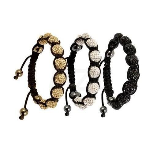 Free Shipping! Best 3 Pcs/lot 10mm Bead Micro Pave Disco Ball Beads crystal bracelet Lot.SFE fasion mix bracelets for men