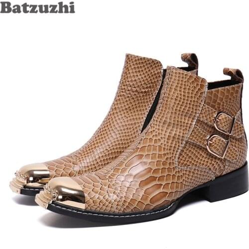 Batzuzhi Luxury Men Boots Fashion Male Leather Shoes Business Ankle Boot Big Size 38-46 Footwear Party Business botas hombre, 12