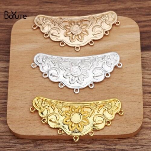 BoYuTe (10 Pieces/Lot) 69*29MM Alloy Flower Pendant Materials Factory Supply DIY Handmade Jewelry Accessories
