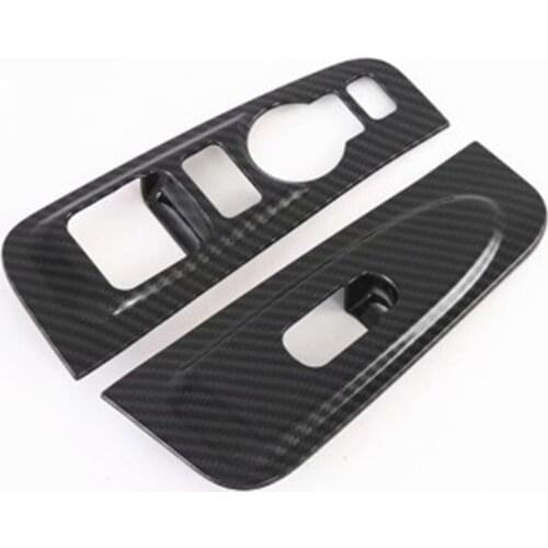 Carbon Fiber Color Car Window Lift Cover Panel trim For Hyundai Startex MPV H-1 Wagon Car 2018