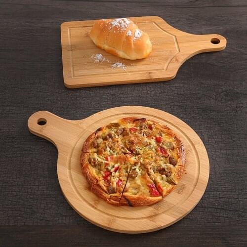 Wooden Cutting Board Kitchen Cutting Board With Handle Solid Wood Food Board Pizza Bread Fruit Can Hang Cutting Board WF