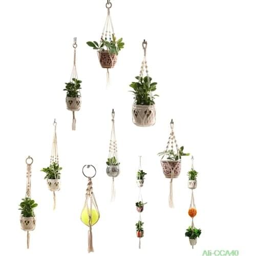 Hot Sales 100% Handmade Macrame Plant Hanger Plant Holder Flower / Pot Hanger For Wall Decoration Countyard Garden