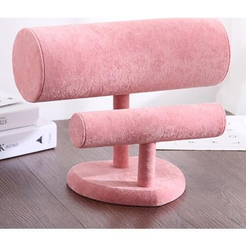 T-Bar Headband Hair Clasp Holder, Retail Shop Jewelry Display Storage Stand Rack for Necklace, Bracelet, Watch, Velvet