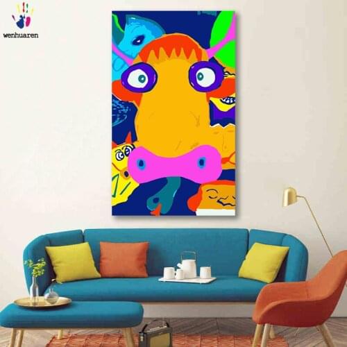 DIY colorings pictures by numbers with colors Abstract animal Wonderful night picture drawing painting by numbers framed Home