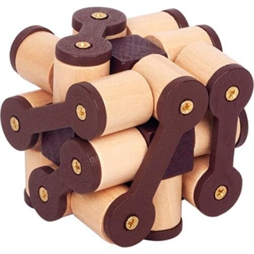IQ Brain Teaser Kong Ming Lock Lu Ban Lock 3d Wooden Interlocking Burr Puzzles Game Montessori Educational Toys For Adults Kids