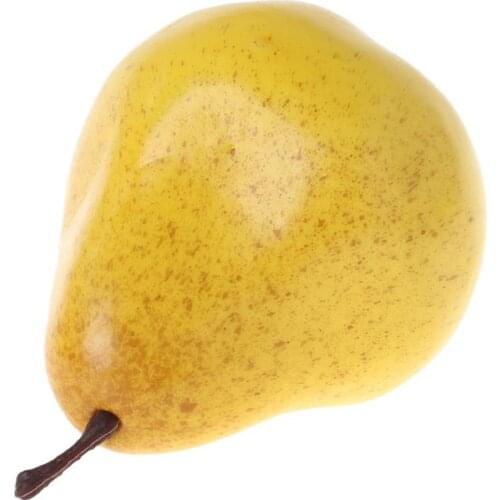 2Pcs Realistic Lifelike Simulation Artificial Fruit Pear Kitchen Fake Display Food Home Decoration