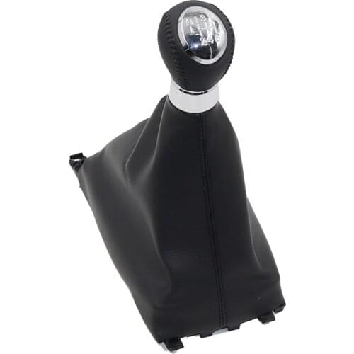 PU Leather Car Gear Shift Lever Knob Boot Gaiter Cover Collar Case and gear shift knob For Mazda 6 M6 2002 - 2007 Manual MT