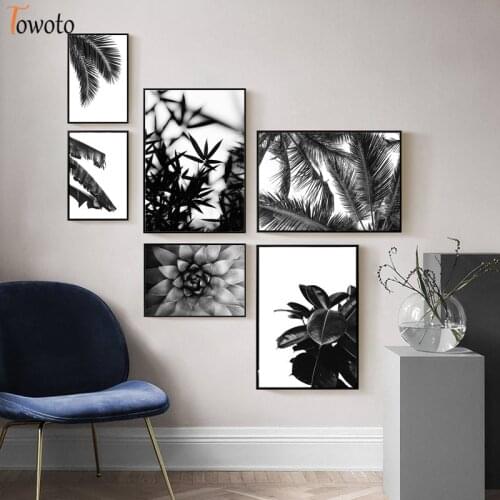 Cactus Botanical Print Agave Wall Art Tropical Canvas Painting Black and White Nature Plant Poster Decoration Pictures Unframed