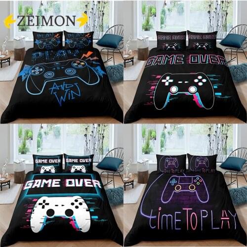 ZEIMON 2/3pcs 3d Digital Game Printing Bedding Set 1 Quilt Cover + 1/2 Pillowcases US/EU/AU Size Twin Double Full Queen King