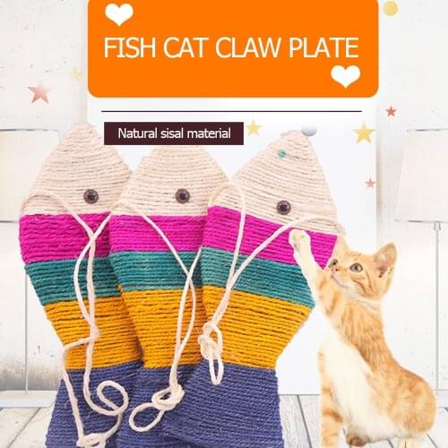 Cat Scratching Board Creative Fish Shaped Cat Claw Toy Colorful Sisal Pad Scratch Lounge Durable Scratching Pad Interaction Toy