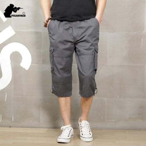New Mens Camo Cropped Pants Summer Designer Multi-pocket Pure Cotton Male Casual Calf Length Pant Men Plus Size Trousers AF1505