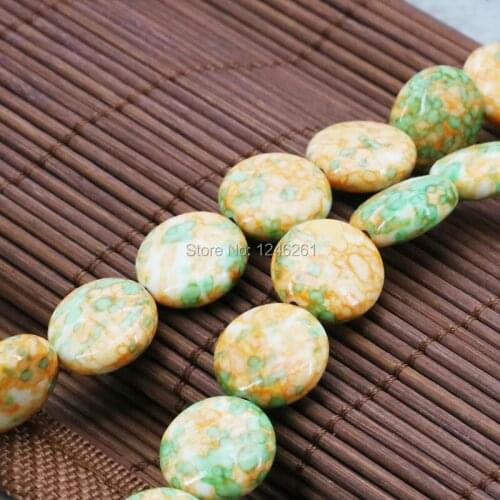 15mm Hot Sale Multicolor Riverstone Rain Flower Rainbow Stone Round DIY Beads Loose Craft Women Jewelry making 15inch Wholesale