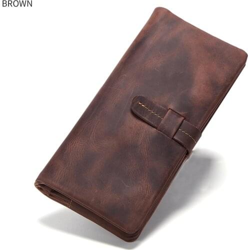 Mens Wallet Genuine Leather Purse Long Wallet Clutch Bag Coin Purse Money Card Holder Wallet For Man Male Gift Boyfriend Gift