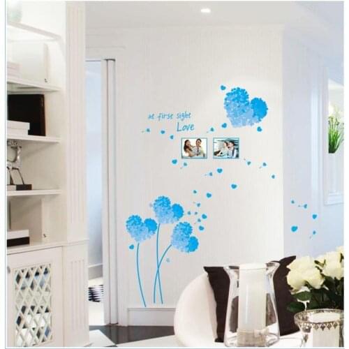 Blue love grass green can remove wall stick a bedroom a sitting room TV setting wall stickers