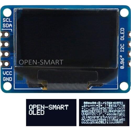 OPEN-SMART 0.96 inch I2C Interface White Color OLED Display Breakout Module 128*64 for Arduino UNO R3 / Mega2560 / Leonardo