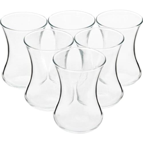 Turkish Tea Cup Set 6 Piece 130CC Glass Breakfast Ceremony Teapot Trays Mat Office Porcelain Flatware Gift Pasabahce