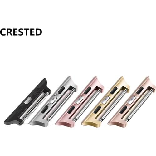CRESTED Adapter Connector For Apple Watch band 42mm/38mm iwatch series 3/2/1 clasp Seamless Aluminum wristband Strap Linker