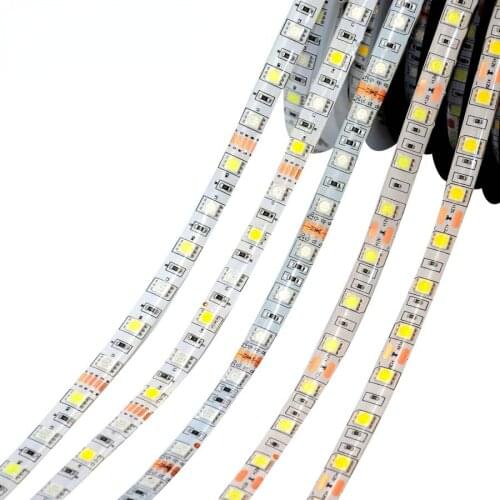 LED Strip 5050 DC12V RGB RGBW Flexible LED Lights Stripe 5M/Lot 60LEDs/m Single Color RGB RGBW For Home Decoration 5050 Strip