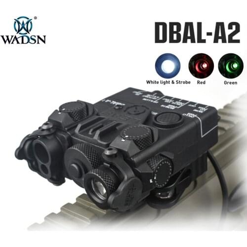 WADSN Tactical DBAL-A2 Red Green Dot Dual Beam Laser Sight Strobe Scoutlight PEQ Aiming Airsoft Weapon Rifle DBAL Laser Lights