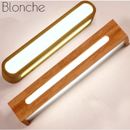 Creative Nordic Bedroom Wood Wall Light 12W AC110-240V Foyer Study Background Lamp Bathroom LED Mirror Light Wall Lamp Led