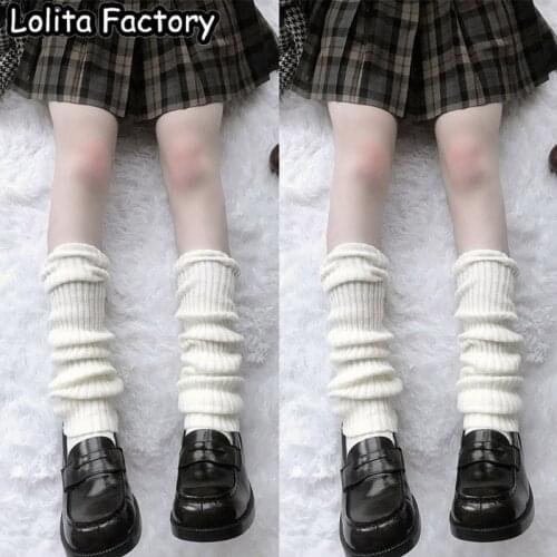 Lengthen Japanese Lolita Sweet Girl Leg Warmers Knitted Foot Cover Women Autumn Winter Leg Warmer Socks Heap Heap Socks