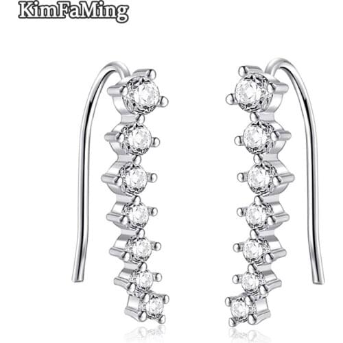 Unique Female Slim Clip Earring in Fashion CZ Jewelry Party Aniversary LPE060