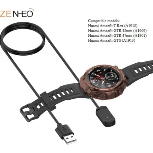 USB Charging Cable For Amazfit T-Rex /Amazfit GTR 42mm 47mm Amazfit /GTS Smart Watch 1M USB Charger Wire Accessories New