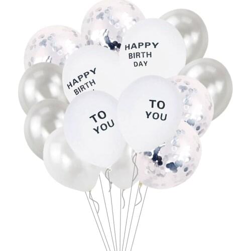 15pcs/pack Happy Birthday To You latex Balloons Romantic Wedding Decoration Baby Shower Birthday Party Decor Clear Air Balloons