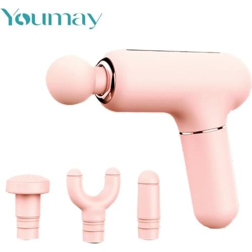 Youmay Mini Massage Gun For Neck Body Muscle Massage Pistol Deep Tissue Percussion Relaxation Slim Shaping Gun for Pain Relief