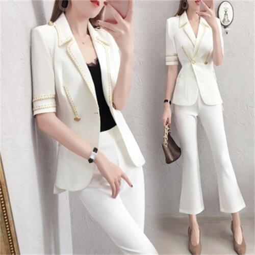 Women Pant Suits female summer New High end suit suit female British style temperament casual Blazers two-piece suit women