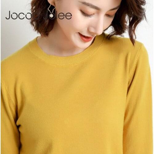 Jocoo Jolee Women Autumn Winter Long Sleeve Cashmere Sweater Vintage Harajuku Solid Loose Pullovers Knitting Tops Jumpers