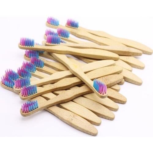 DR.PERFECT 1000 Pieces Child Soft Bamboo Teeth Brush Colorful Head Dental Care Toothbrush Wood Toothbrush Brush BPA Free Nylon