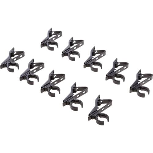 10Pcs Black Metal Mini 12mm Dia Lavalier Lapel Collar Clip Mic Microphone Holder Grip for Samson Headset